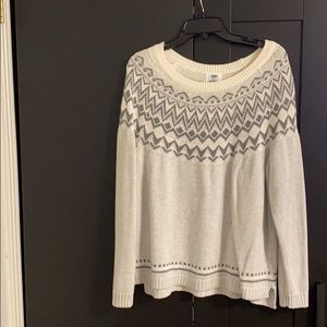 Gray and white sweater